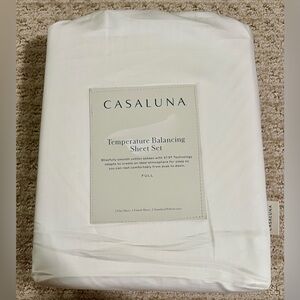New Casaluna Temperature Balancing 4PC FULL SIZE Sheet Set White 300 TC Sheets